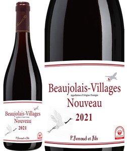 ボジョレー・ヴィラージュ・ヌーヴォー　飛行機ラベル　2021　ピエール・フェロー　赤　 Beaujolais Villages Nouveau / Pierre Ferraud
